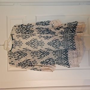 Mason and Belle teal and cream sheer kimono